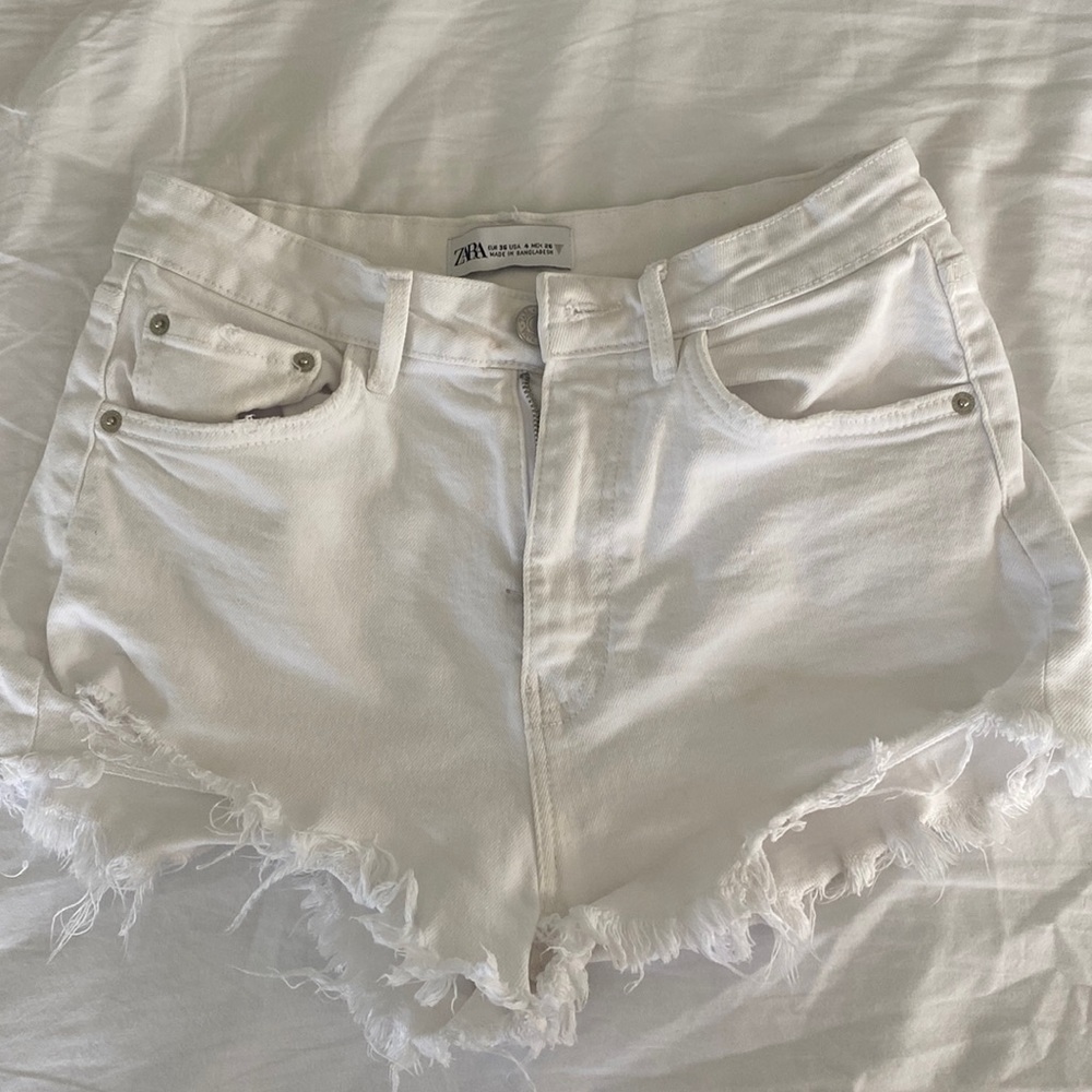 Zara White Jean Shorts